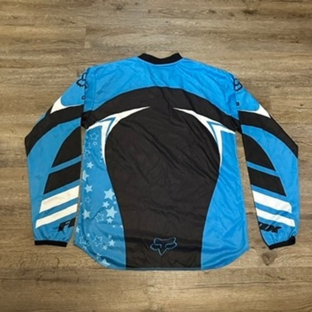 Fox Racing Mens Blue Black Star Print Long Sleeve Motocross Jersey Small - Picture 7 of 8